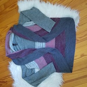 Allie & Rob Maroon, Gray and Pink Cardigan